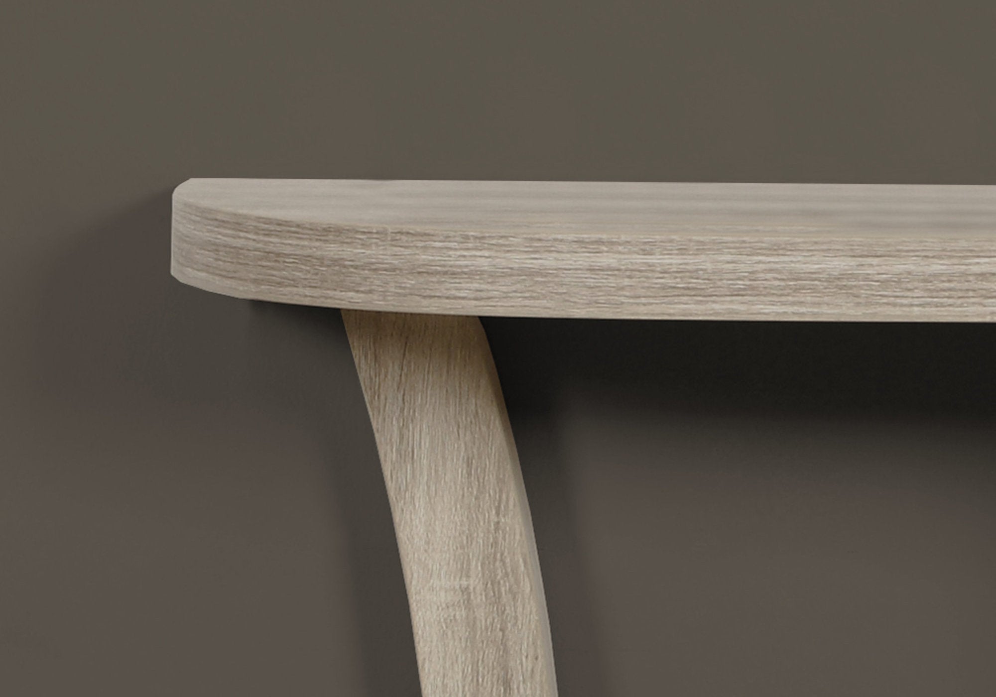 11.5" X 47.25" X 32" Dark Taupe Finish Hall Console Accent Table