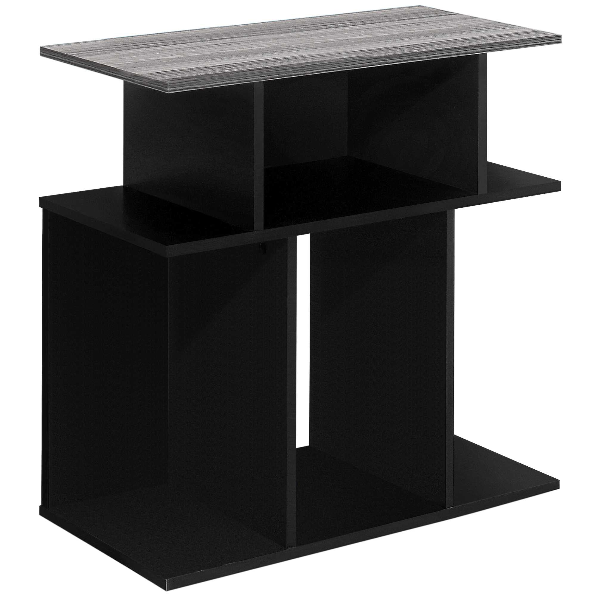 11.75" X 23.75" X 23.75" Black Grey Particle Board Laminate  Accent Table