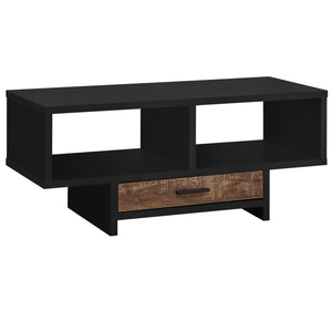 17.75" X 42.25" X 18" Black Brown Particle Board Hollow Core Coffee Table