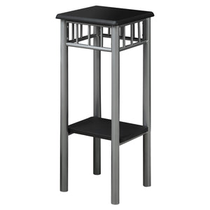 12" X 12" X 28" Black Silver Mdf Metal  Accent Table