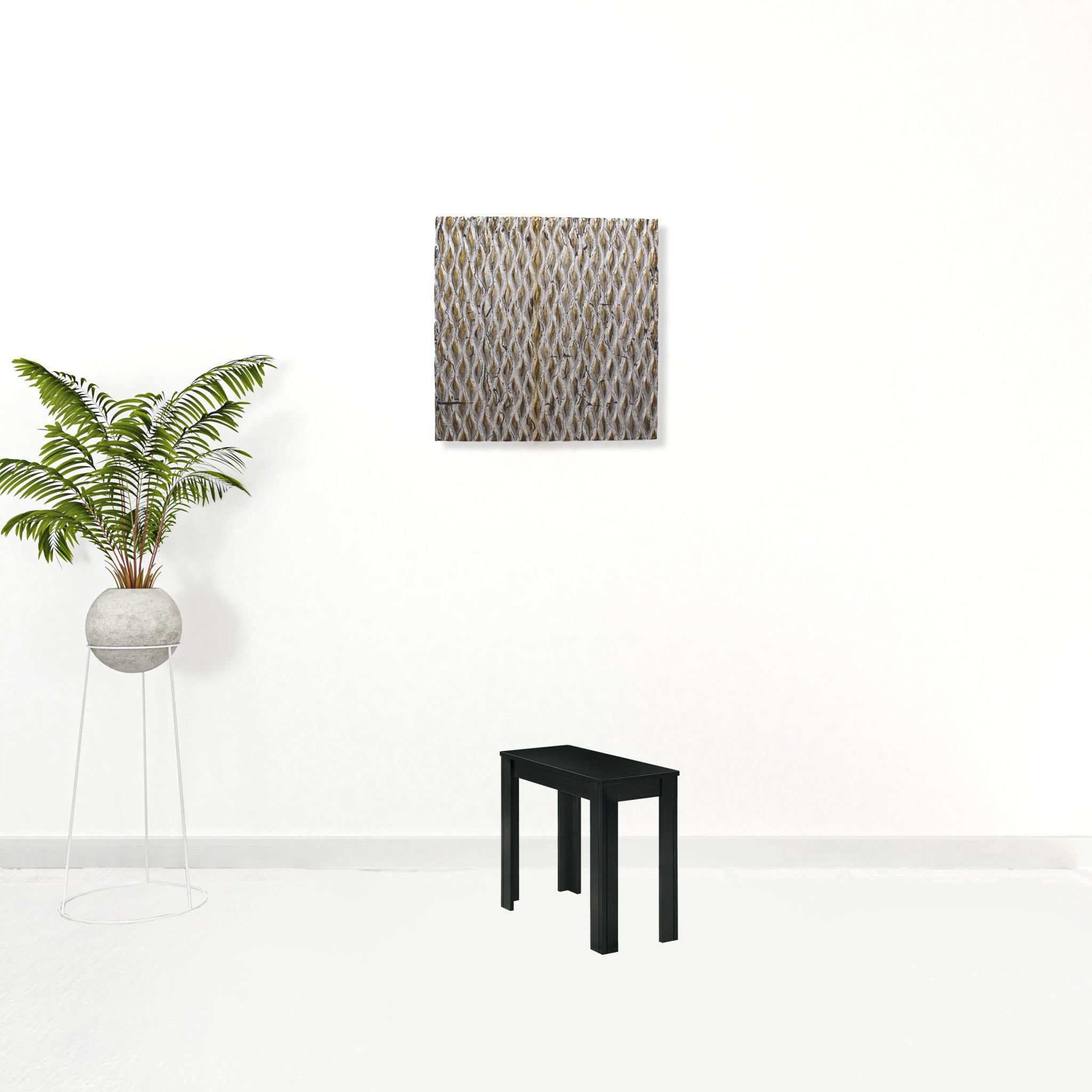 12" X 23.75" X 21.5" 黑色刨花板層壓中密度纖維板裝飾桌