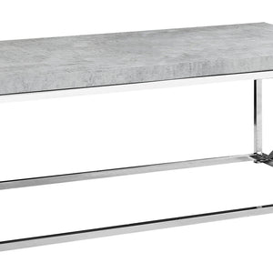 Industrial Chic Gray Faux Cement And Chrome Coffee Table