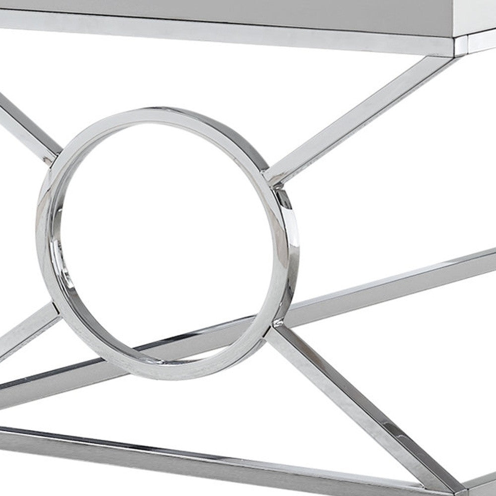 22" X 44" X 18.5" White Metal  Coffee Table