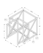 38 英寸鉻金屬和鋼化玻璃兩件套嵌套桌