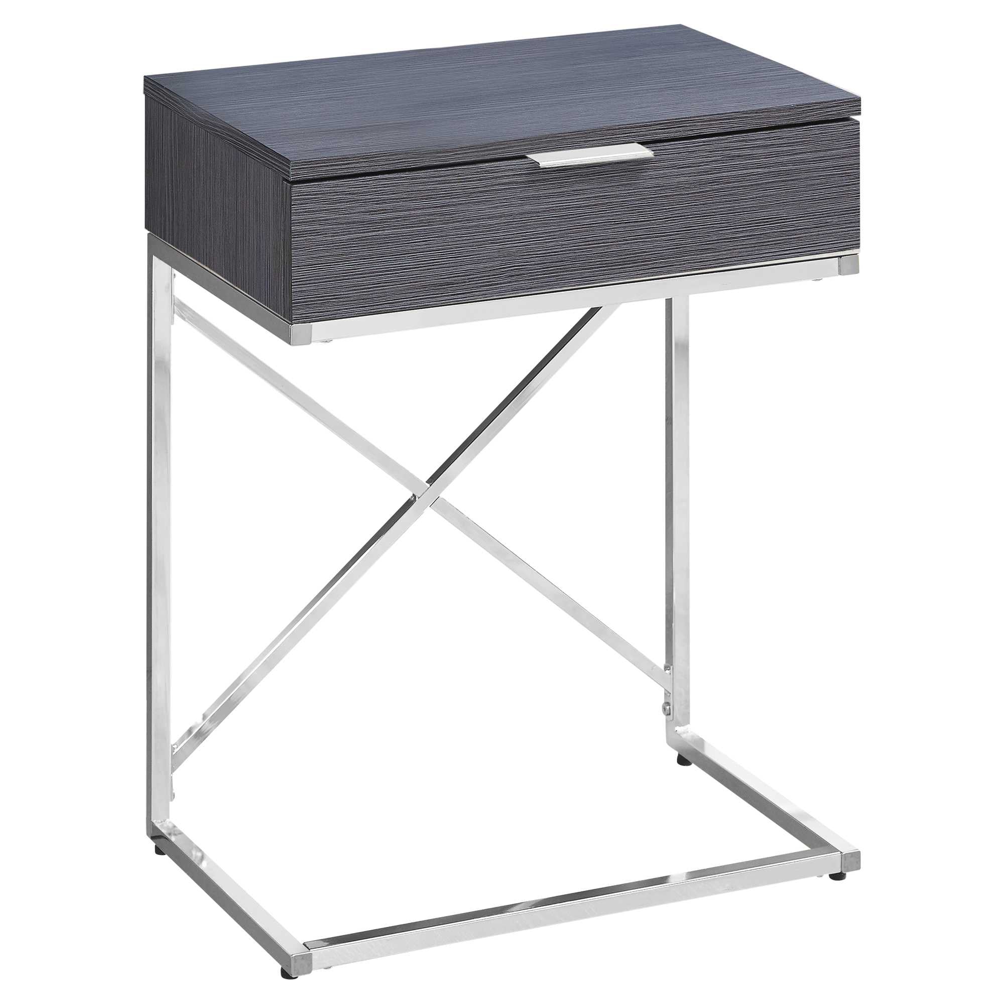 12.75" X 18.25" X 23.5" Grey Finish Metal Accent Table