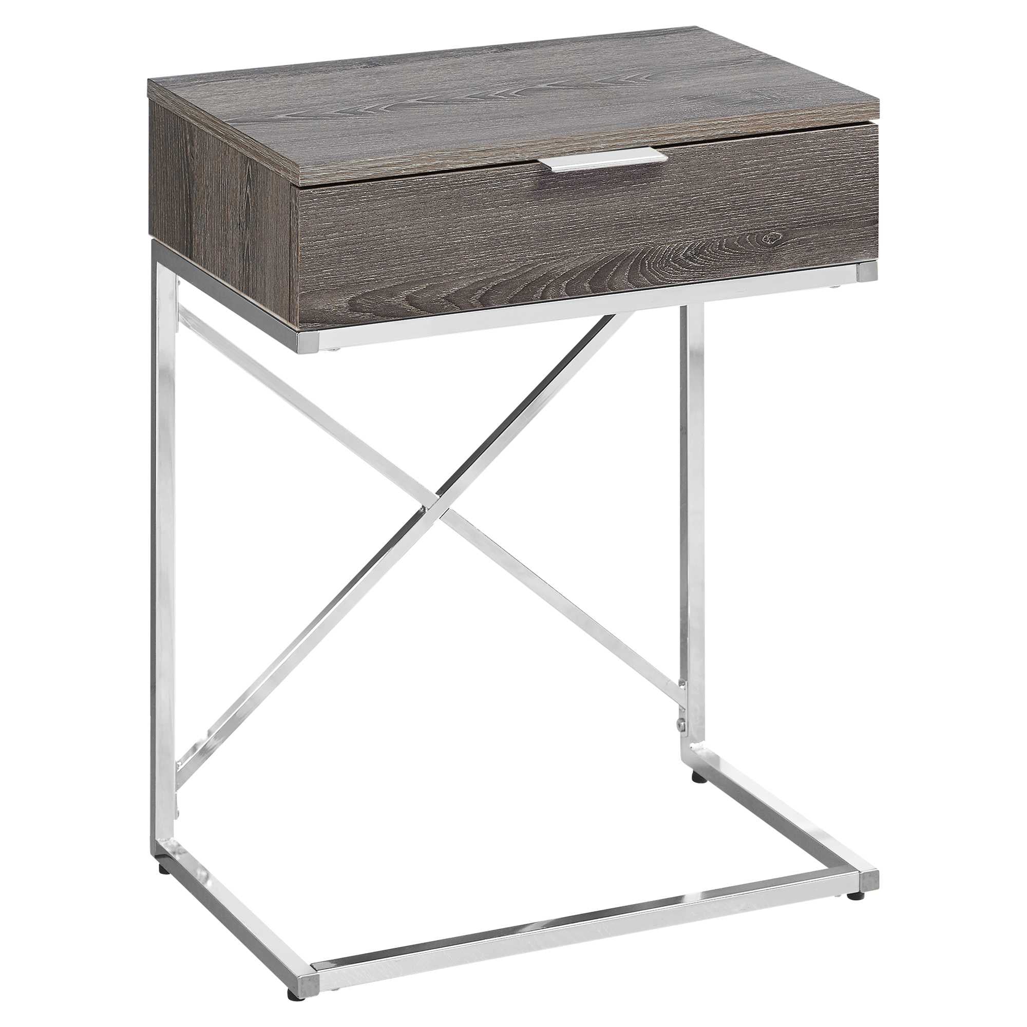12.75" X 18.25" X 23.5" Grey Finish Metal Accent Table