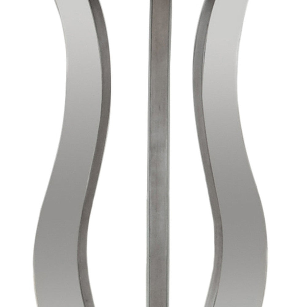 20" X 20" X 24" Silver  End Table With A Mirror Top