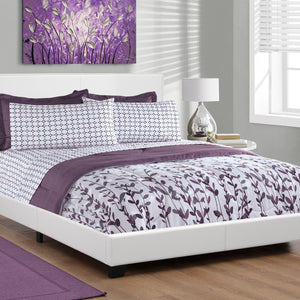 White Standard Bed Upholstered With Headboard