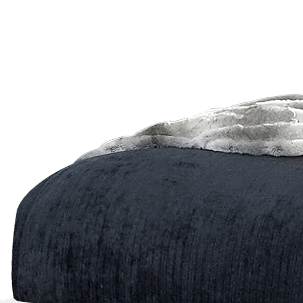 70.25" X 87.25" X 47.25" Grey Foam Solid Wood Linen Queen Size Bed