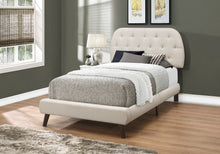 Tufted White Standard Bed Upholstered With Headboard