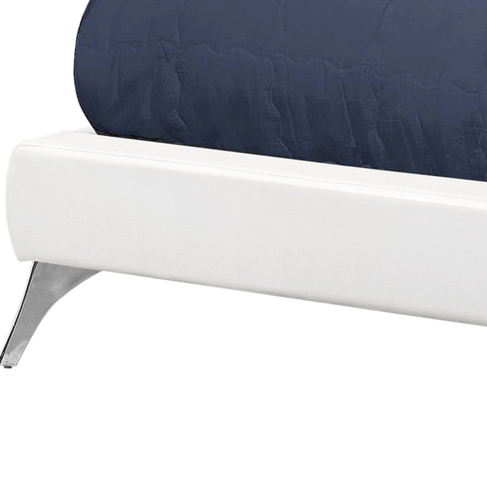 Tufted White Standard Bed Upholstered With Headboard