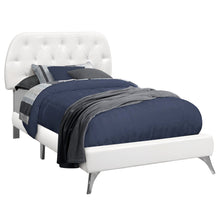 Tufted White Standard Bed Upholstered With Headboard