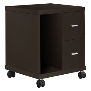 Office Cabinet Cappucino With 2 Drawer On Castors