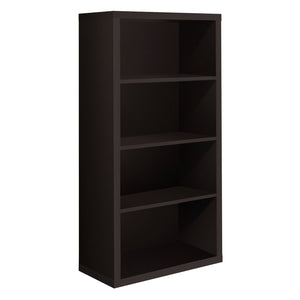 11.75" X 23.75" X 47.5" Cappuccino Particle Board Adjustable Shelves  Bookshelf
