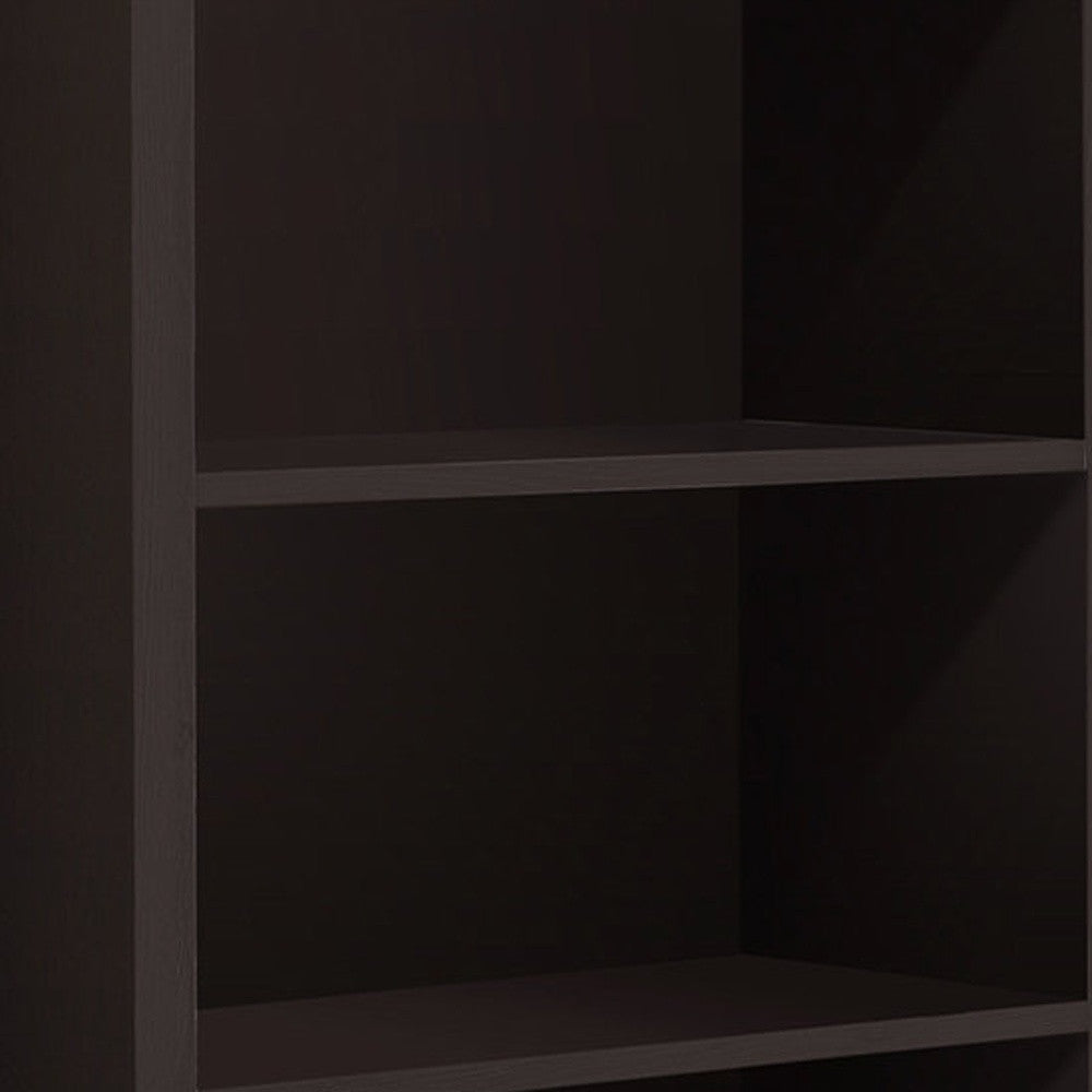 11.75" X 23.75" X 47.5" Cappuccino Particle Board Adjustable Shelves  Bookshelf