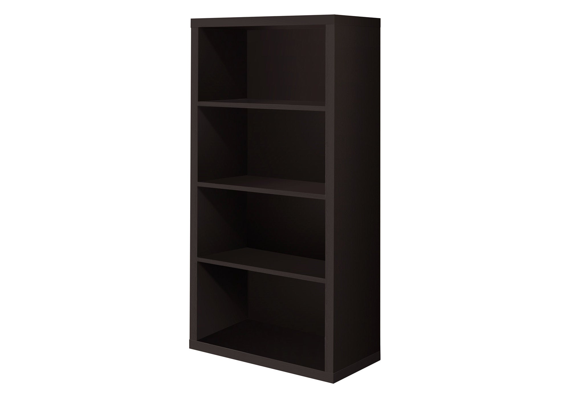 11.75" X 23.75" X 47.5" Cappuccino Particle Board Adjustable Shelves  Bookshelf