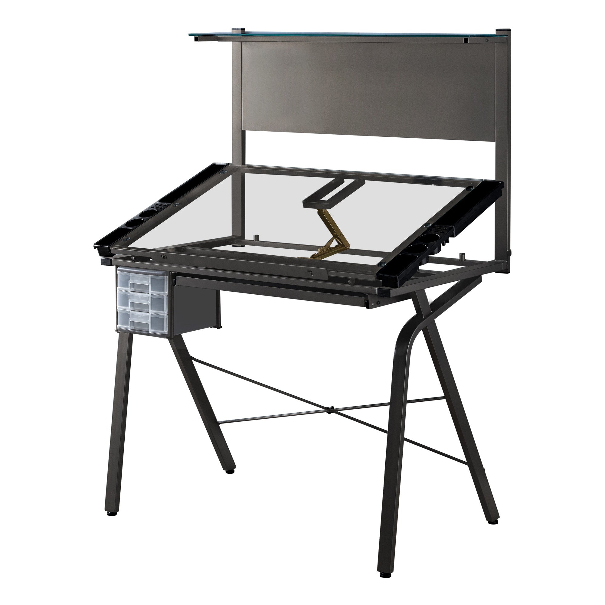26" Adjustable Grey Rectangular Drafting Table