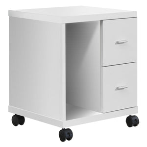 17.75" X 17.75" X 23" White Particle Board Hollow Core 2 Drawers  Office Cabinet