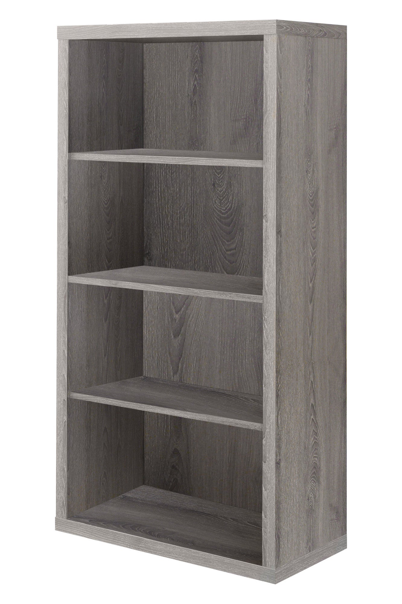 11.75" X 23.75" X 47.5" Cappuccino Particle Board Adjustable Shelves  Bookshelf