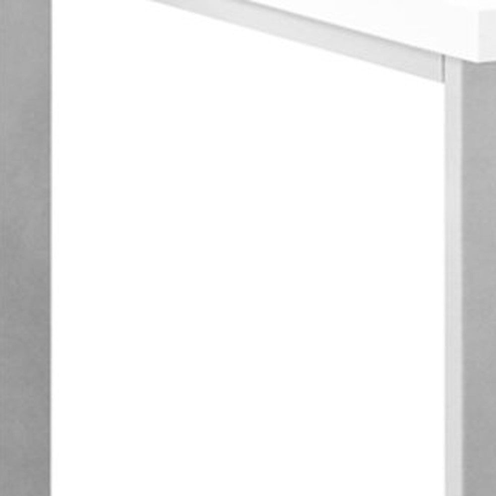 47" White L-Shape Computer Desk With Three Drawers