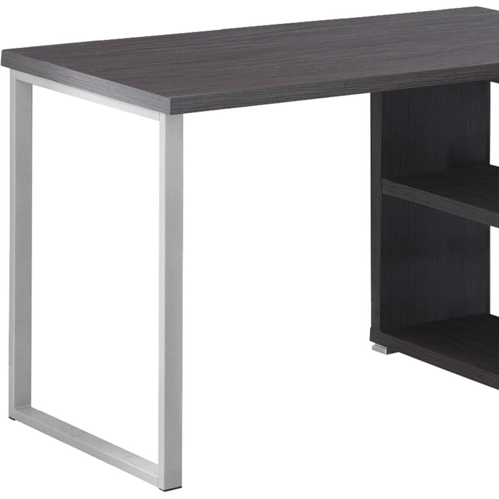 47" White L-Shape Computer Desk With Three Drawers