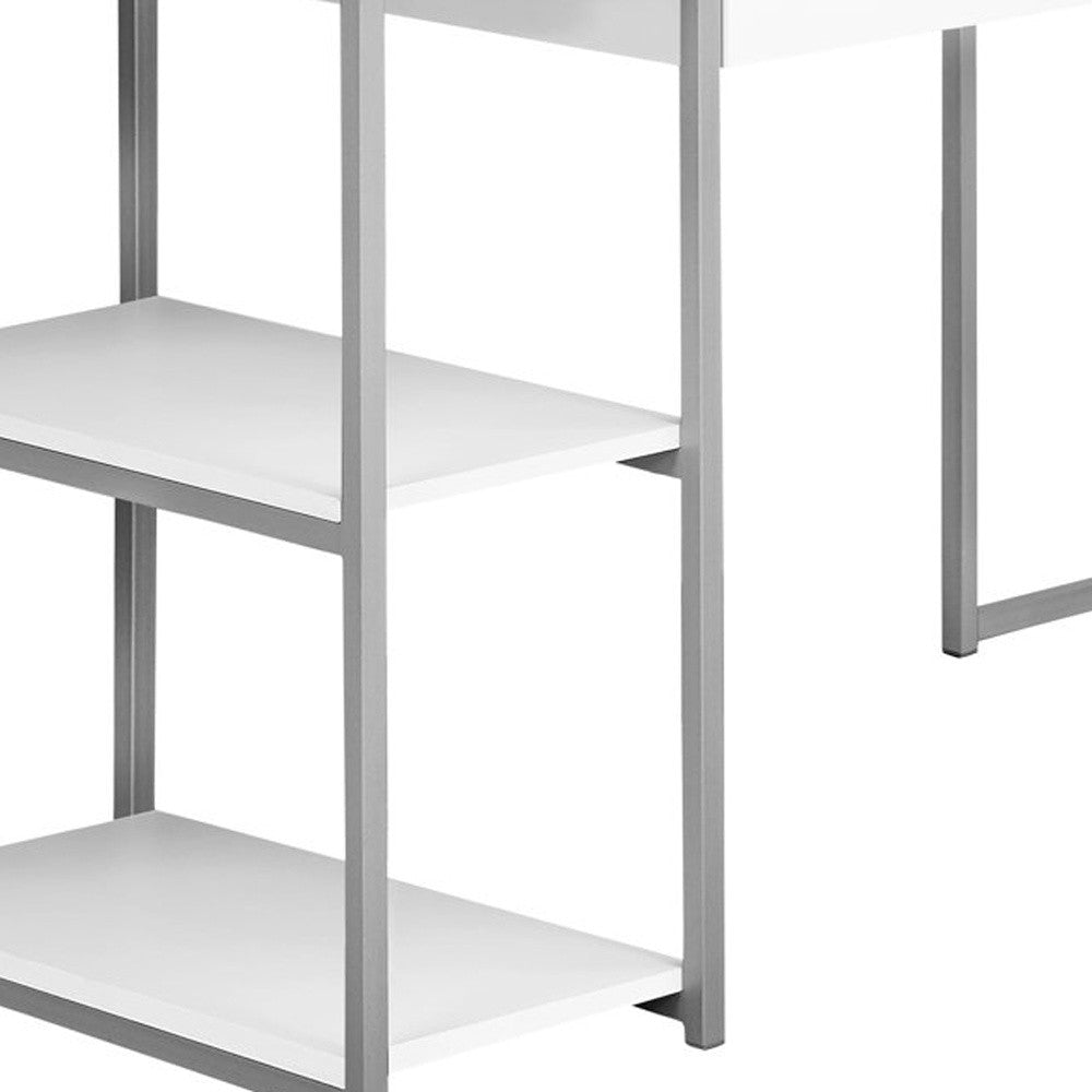 59" Grey L-Shape Computer Desk