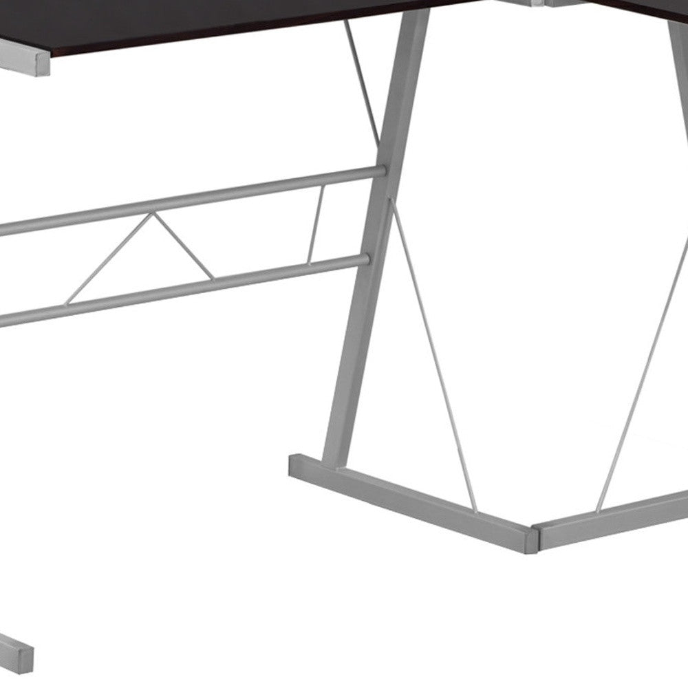 18" Dark Brown L-Shape Computer Desk