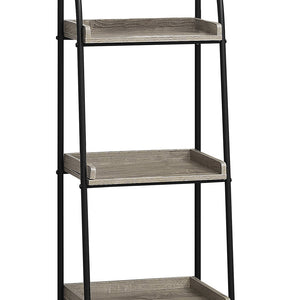 12" X 16" X 48" Dark Taupe  Black  Mdf  Metal   Bookshelf