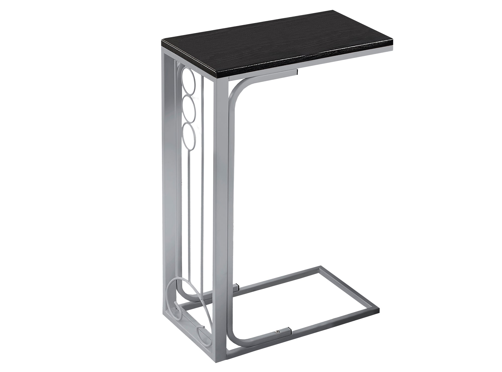 13.25" X 32" X 60" Black Silver Mdf Metal  Bookshelf