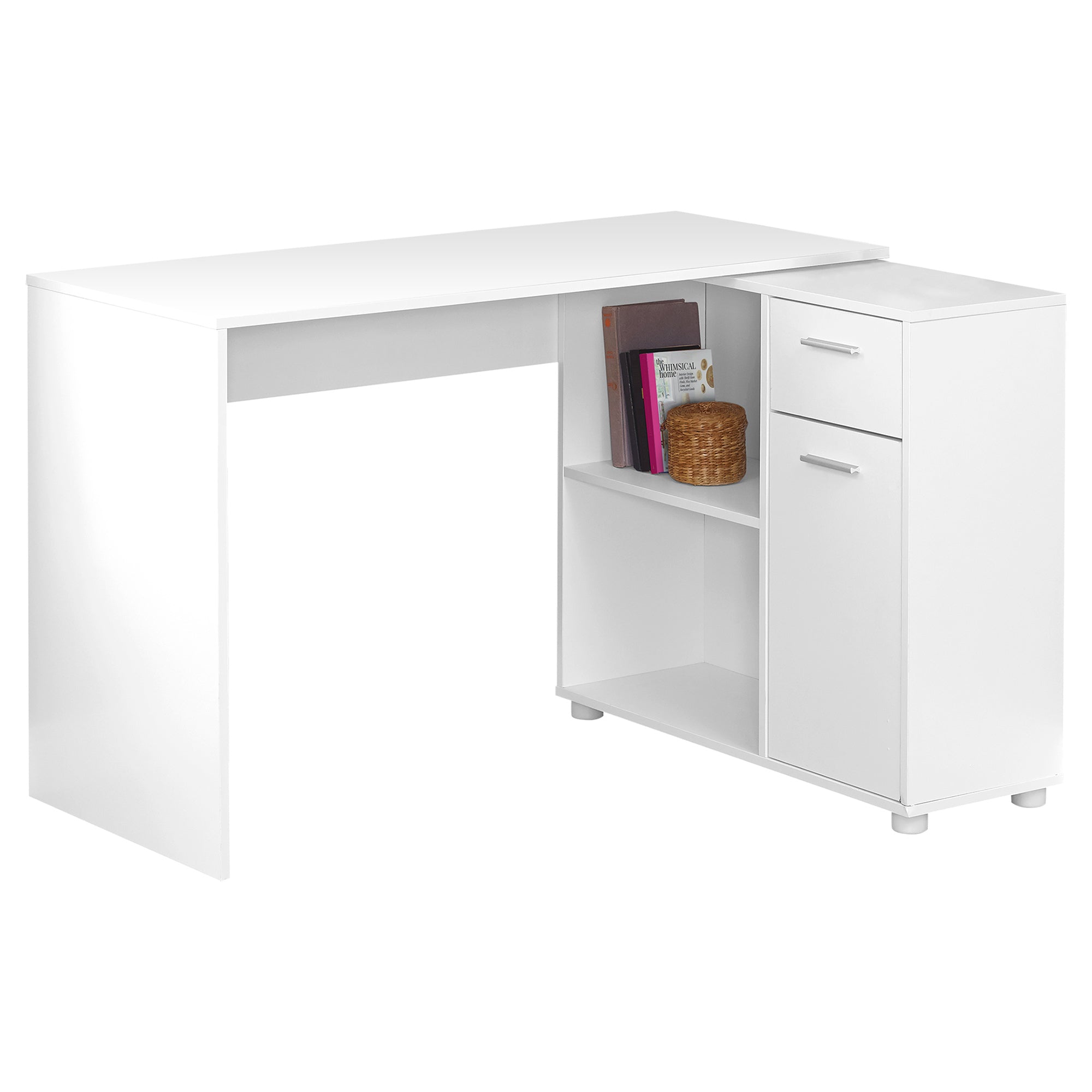 29.5" Particle Board And Laminate Computer Desk With A Storage Cabinet