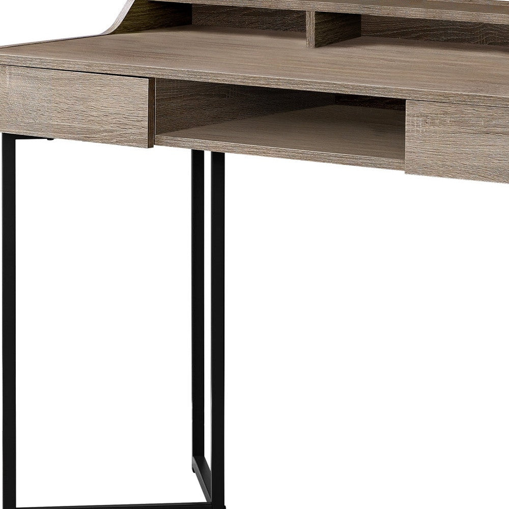 22" Taupe Rectangular Writing Desk