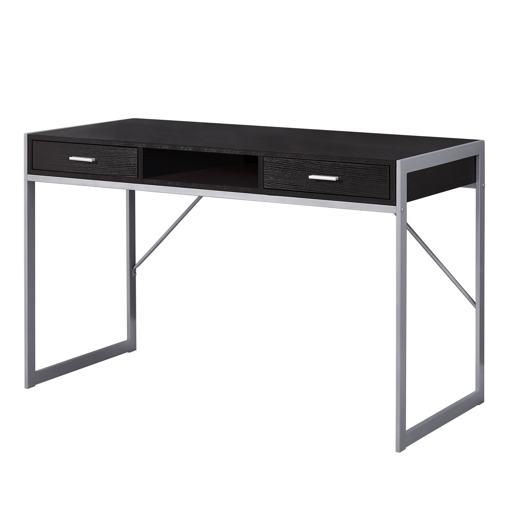 22" White Rectangular Computer Desk With Two Drawers