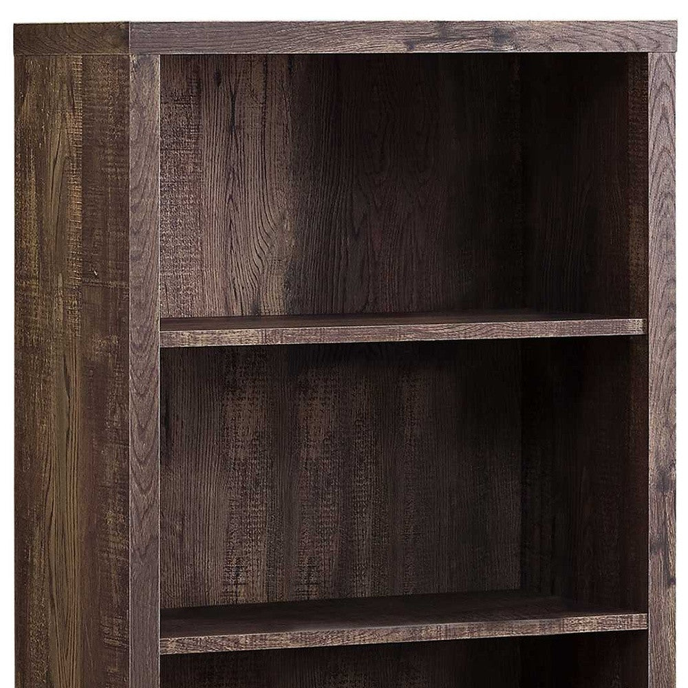 11.75" X 23.75" X 47.5" Cappuccino Particle Board Adjustable Shelves  Bookshelf