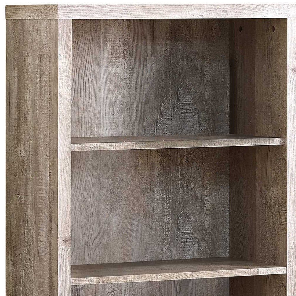 11.75" X 23.75" X 47.5" Cappuccino Particle Board Adjustable Shelves  Bookshelf