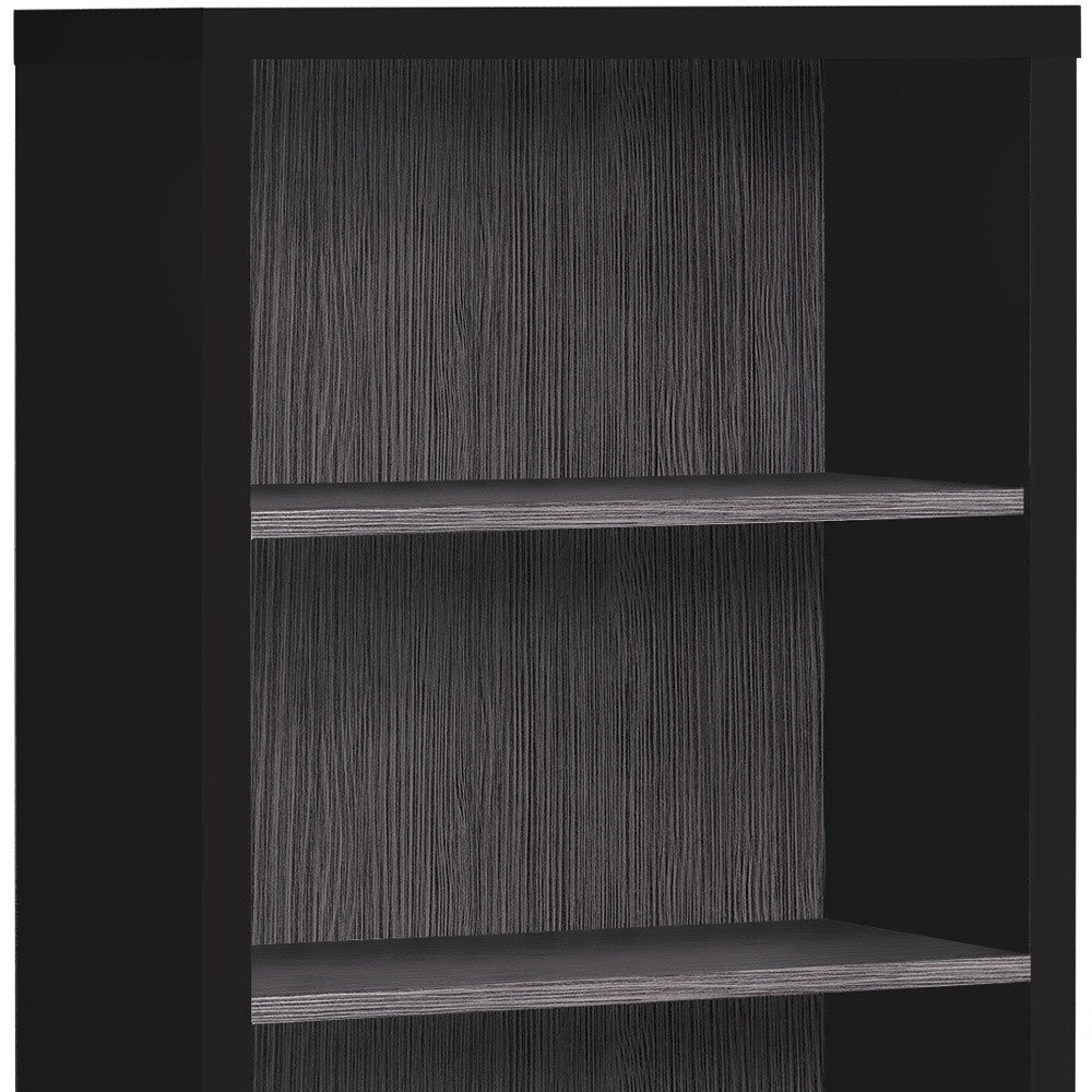 11.75" X 23.75" X 47.5" Cappuccino Particle Board Adjustable Shelves  Bookshelf