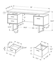 Modern Rustic 3 Drawer Computer Desk 60