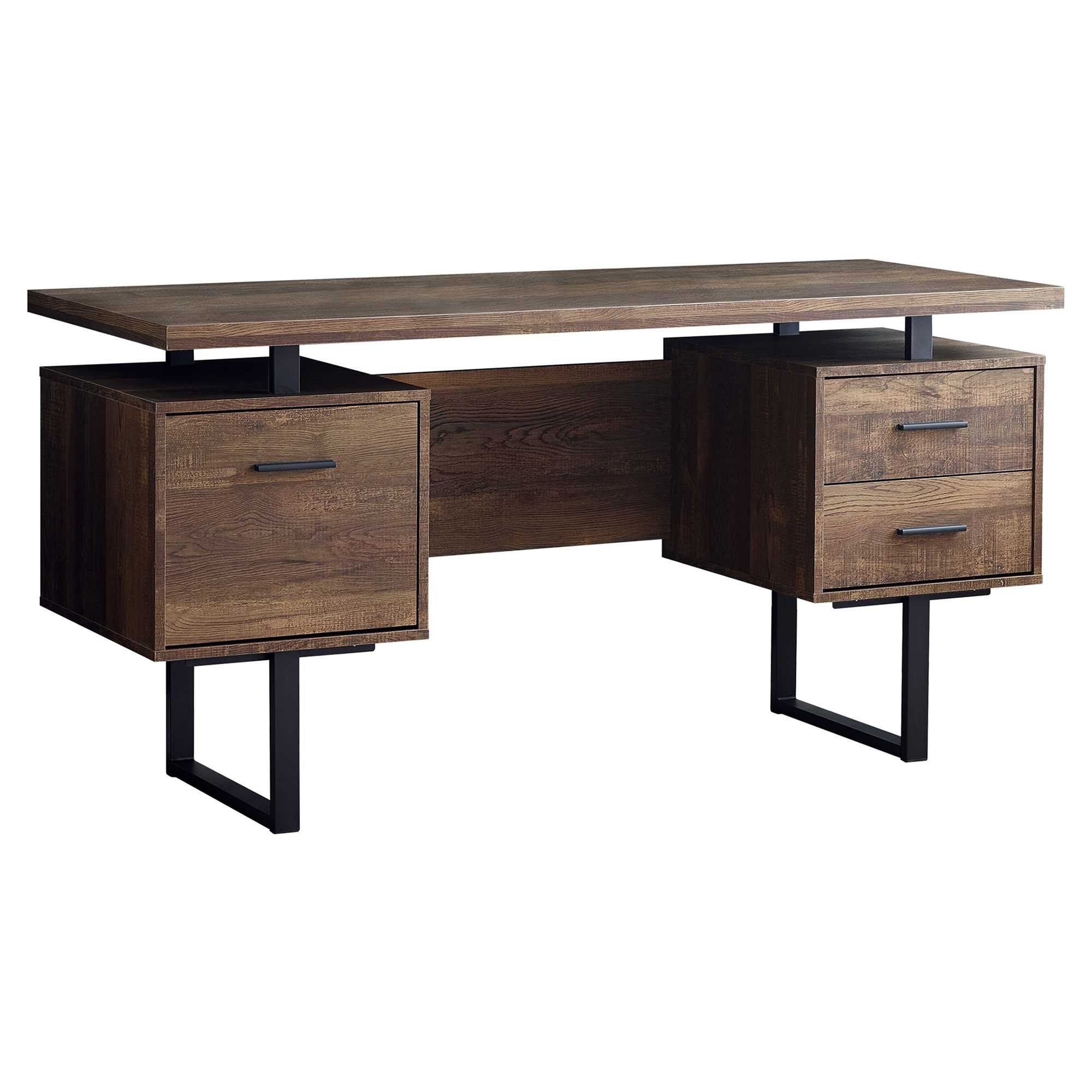 Modern Rustic 3 Drawer Computer Desk 60"