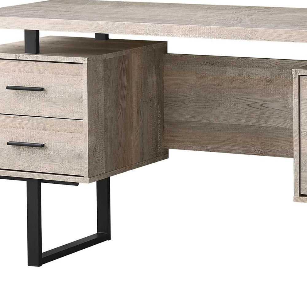 Modern Rustic 3 Drawer Computer Desk 60"