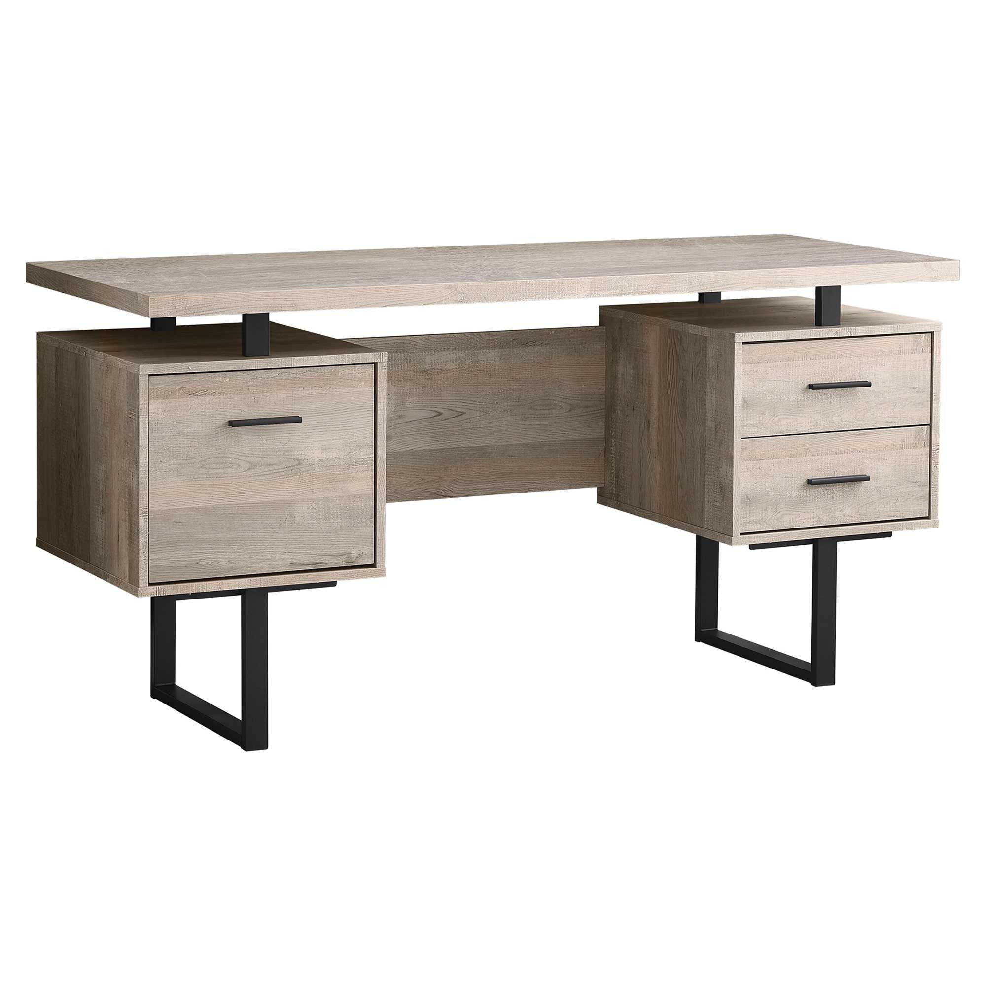 Modern Rustic 3 Drawer Computer Desk 60"