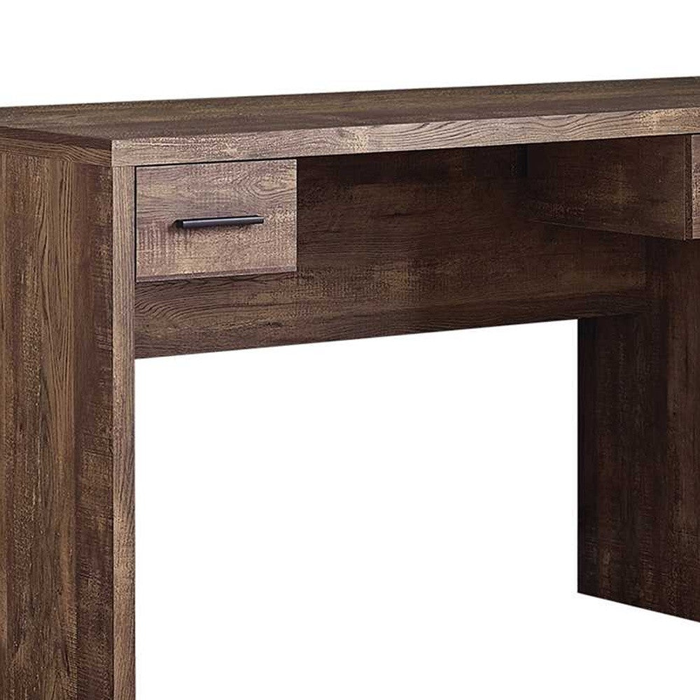 24" Grey Rectangular Computer Desk With Two Drawers