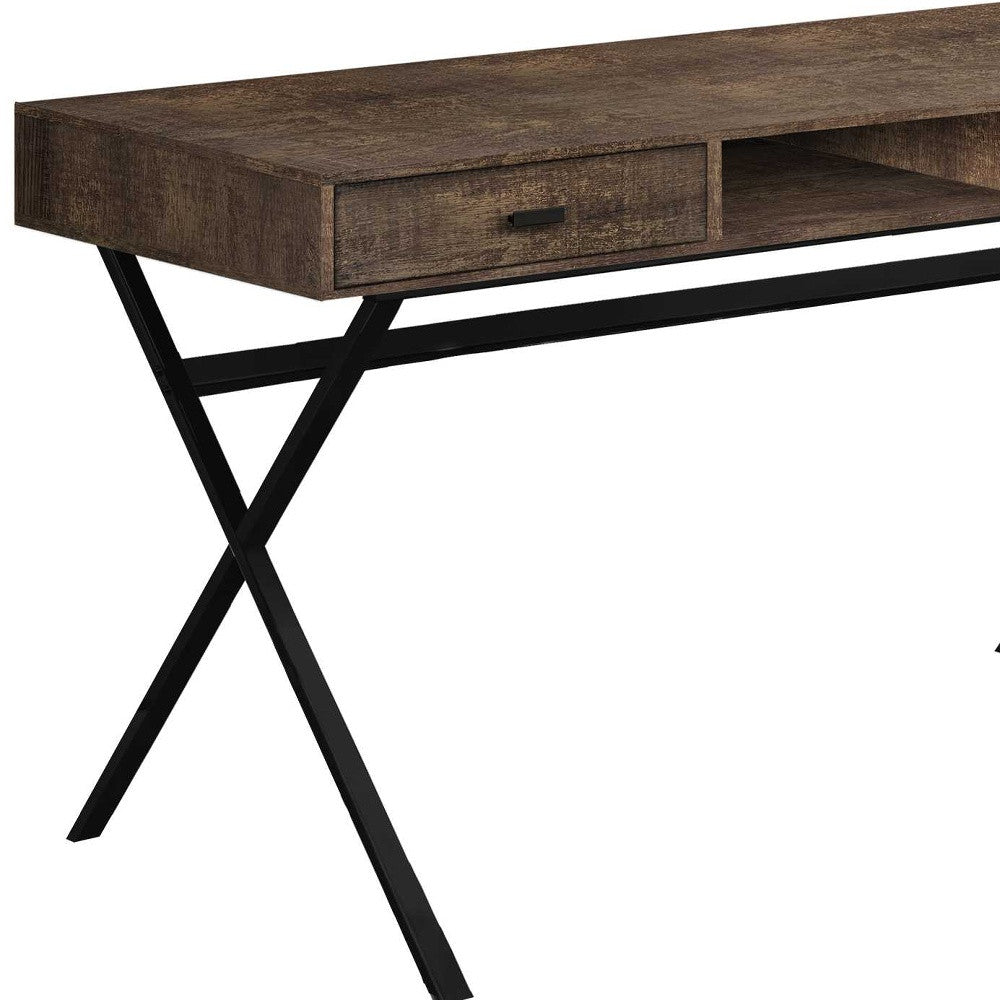 24" White Rectangular Computer Desk With Two Drawers