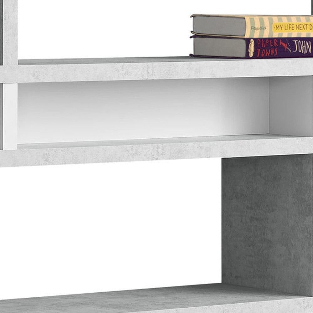 Modern 55"H White Finish Hollow Core Bookcase