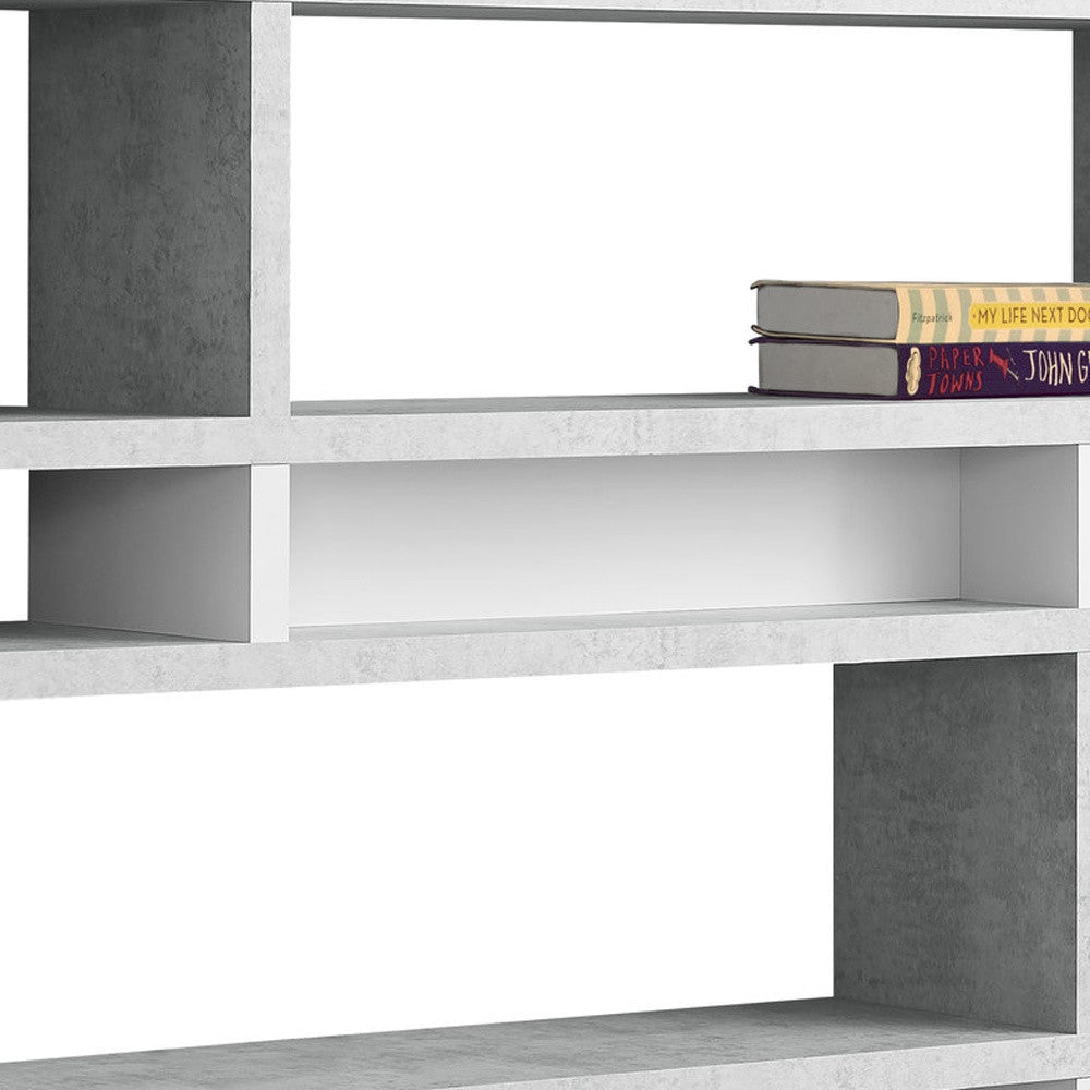 Modern 55"H White Finish Hollow Core Bookcase