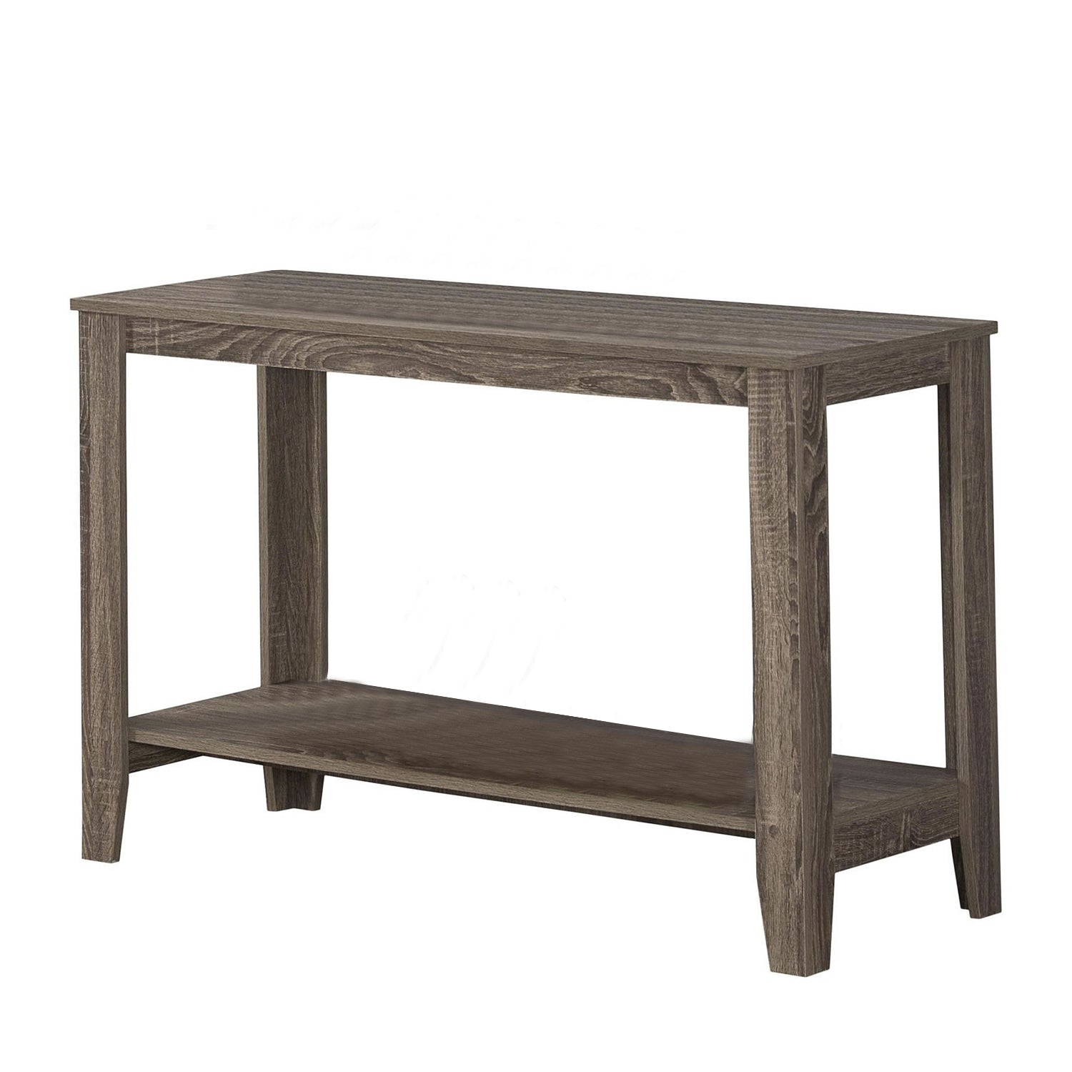 18" X 44" X 28" Dark Taupe Finish Accent Table