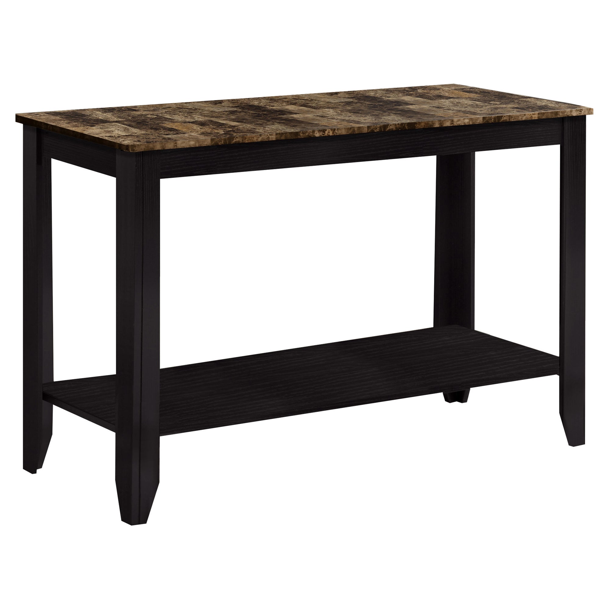 28.75" Cappuccino Particle Board Accent Table With A Marble Top