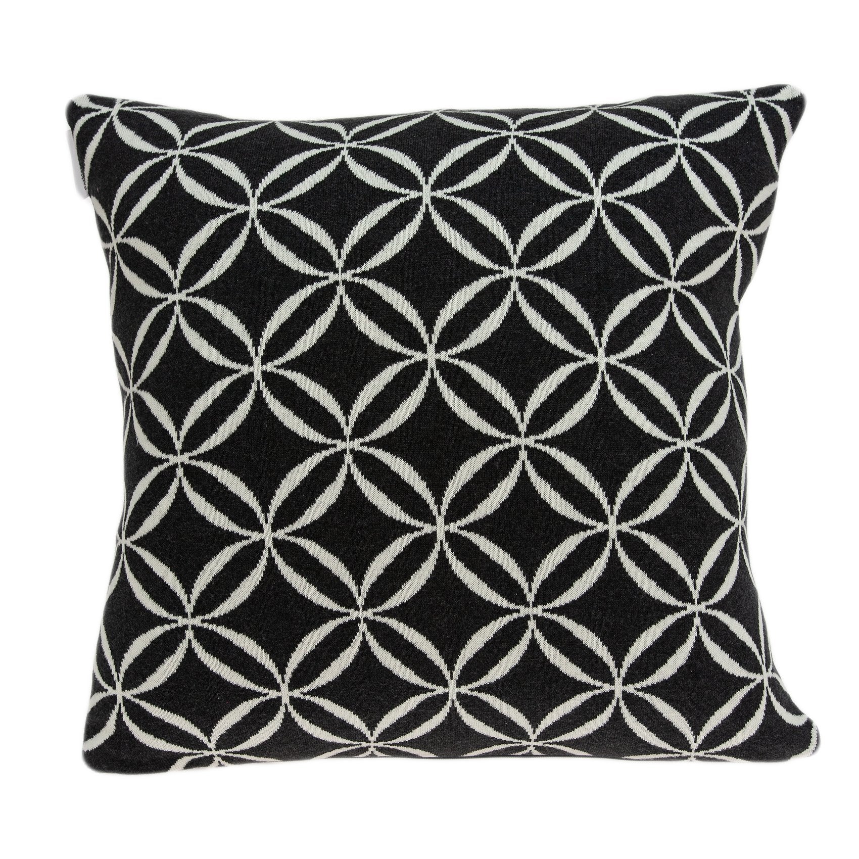 Geometric Design Black And White Cotton Pillow Cover