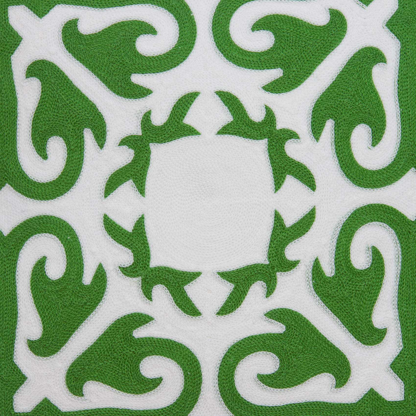 20" X 0.5" X 20" Transitional Green And White Accent Cotton Pillow Cover