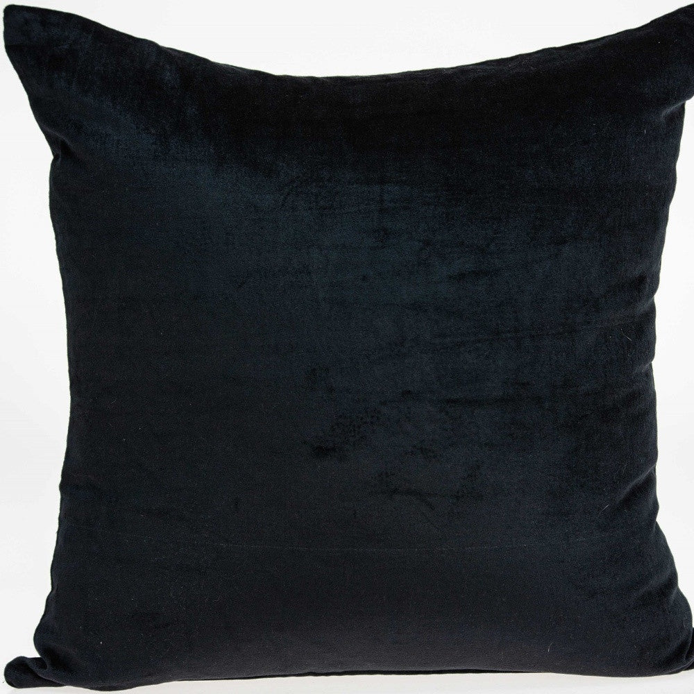 18" X 7" X 18" Transitional Black Solid Pillow Cover With Poly Insert