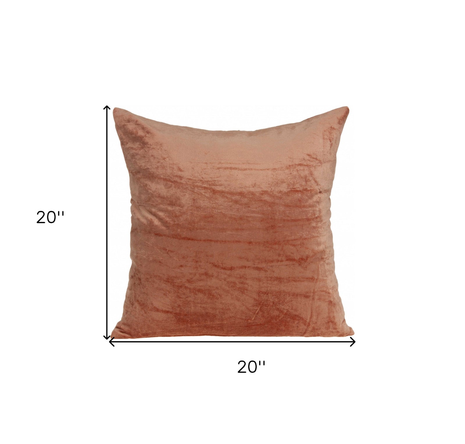 20" X 7" X 20" Transitional Orange Solid Pillow Cover With Poly Insert