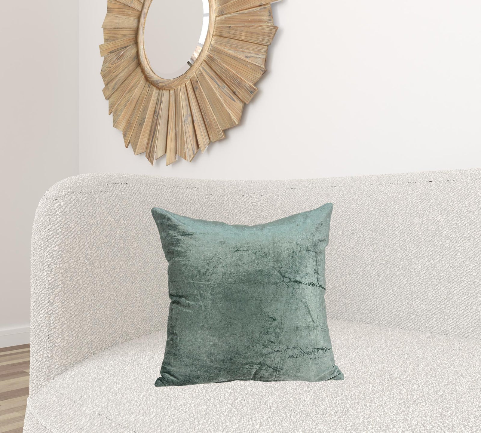 20" X 7" X 20" Transitional Sea Foam Solid Pillow Cover With Poly Insert